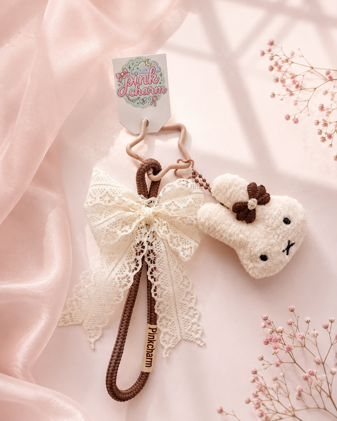 چارم/آویز دست ساز پینترستی پاپیونی خرگوش میفی 🎀